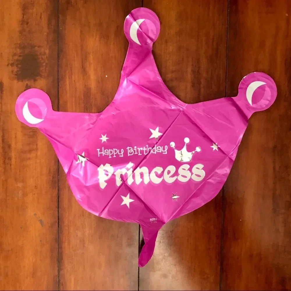 Happy Birthday Princess Crown and #3 Pink Balloon Display/Decoration